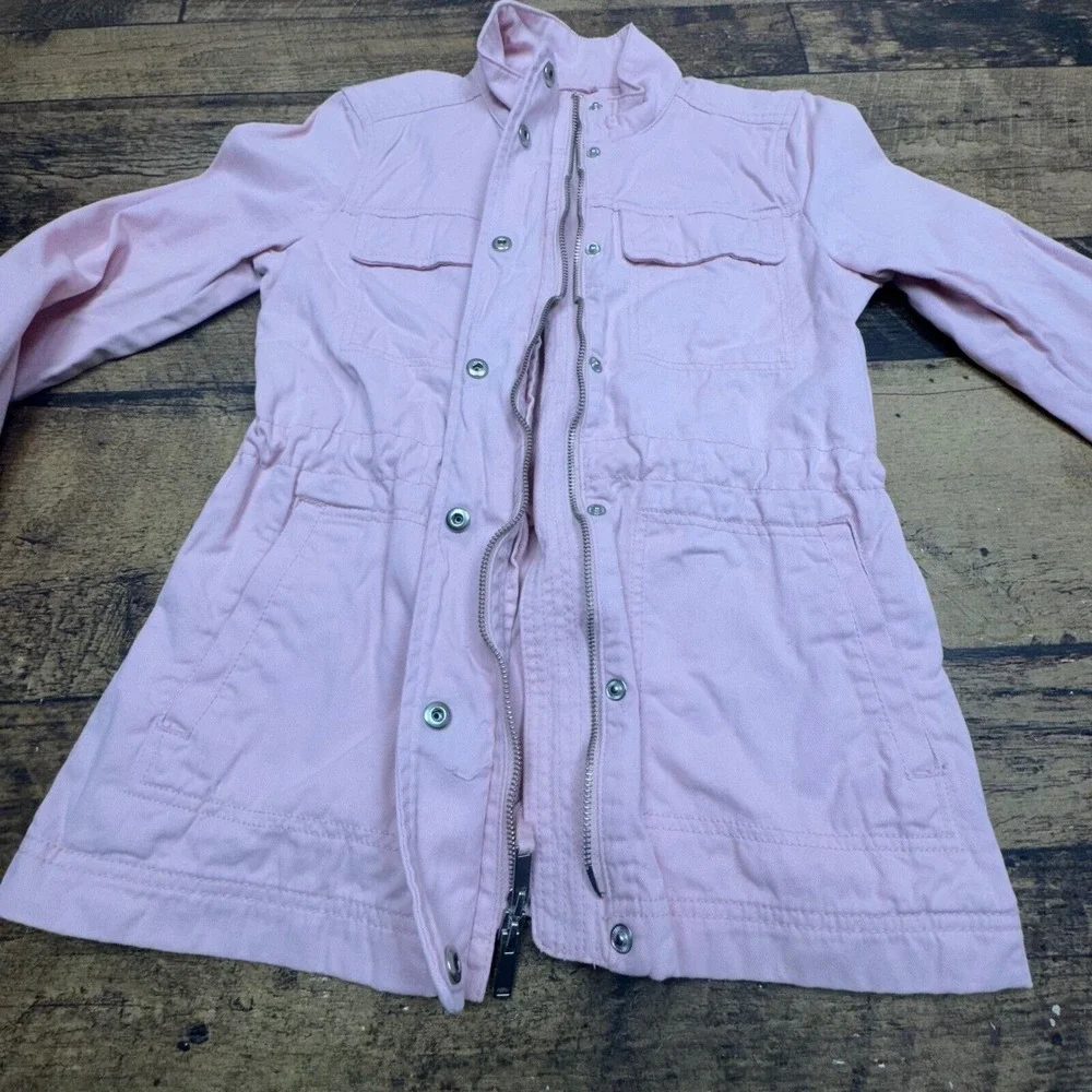 GAP Utility Jacket Lightweight Drawstring Waist Pink‎ Coat Women's XS